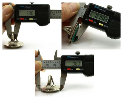 Navajo Ring .925 Silver Kingman Turquoise Native American Artist C.1980's