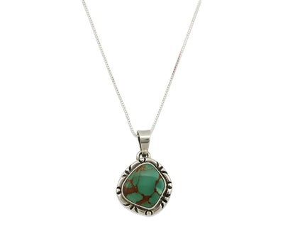 Navajo Pendant .925 Silver Kingman Turquoise Artist Signed Gecko C.80's