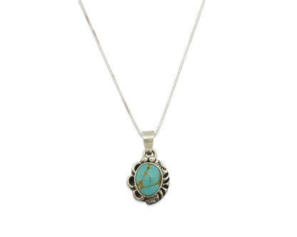 Navajo Pendant .925 Silver Kingman Turquoise Artist Signed Gecko C.80's