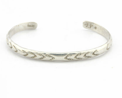 Navajo Bracelet .925 Silver Hand Stamped Arrow Head Artist Montoya C.80's