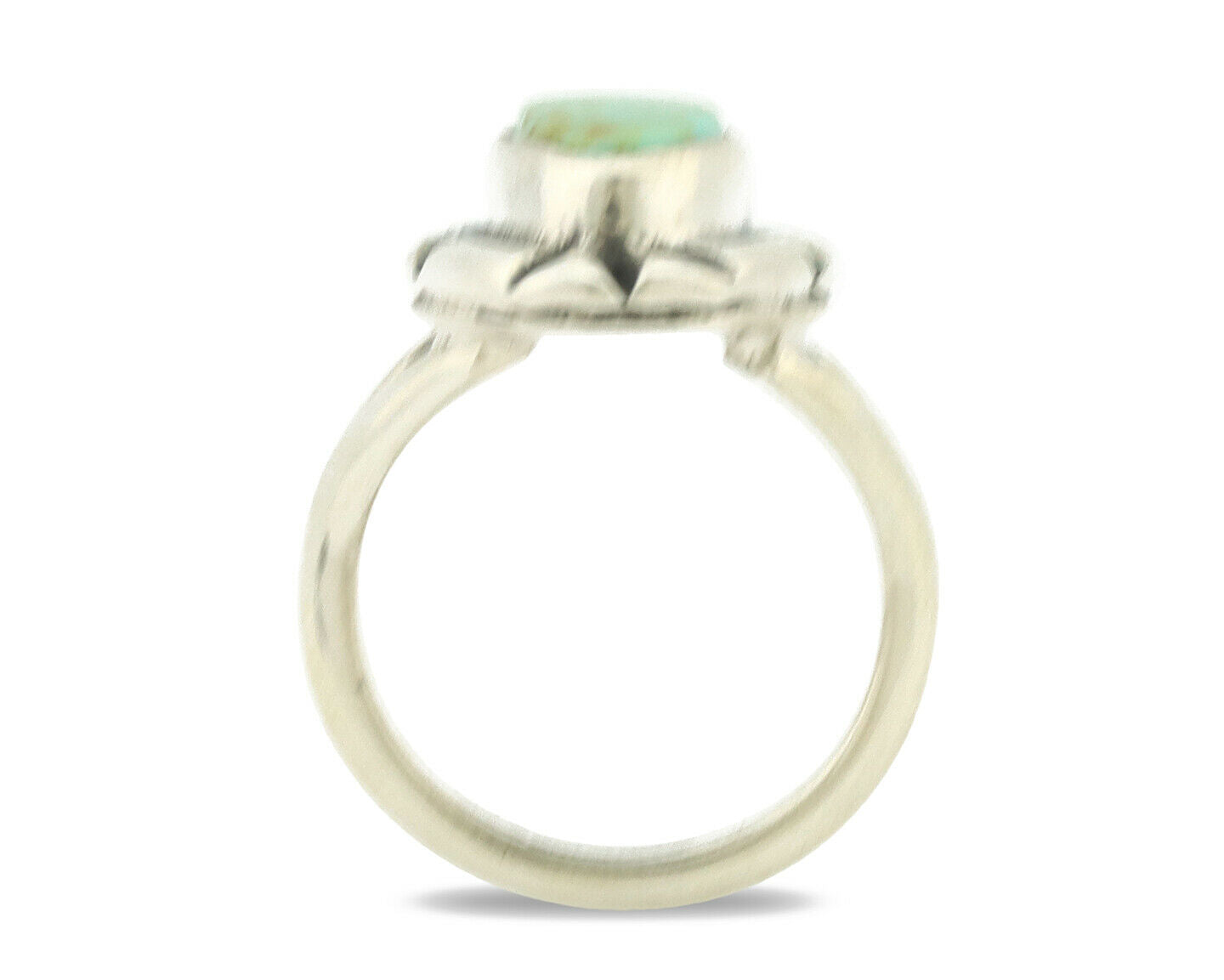 Navajo Ring .925 Silver Natural Mined Turquoise Artist Signed Gecko C.80's