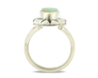 Navajo Ring .925 Silver Natural Mined Turquoise Artist Signed Gecko C.80's