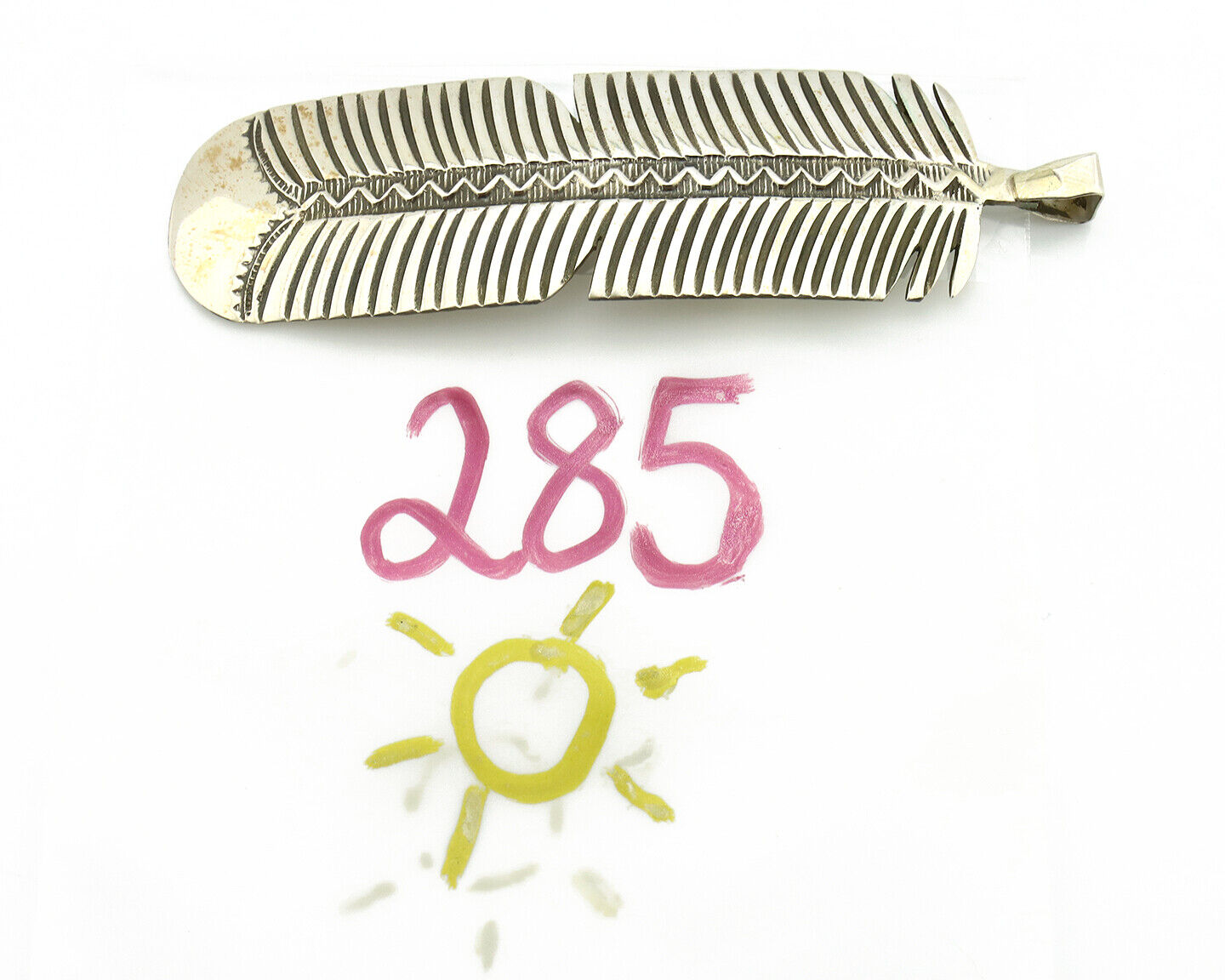 Navajo Hair Clip Barrette 925 Silver Hand Stamped Native Artist Signed BD C.80's