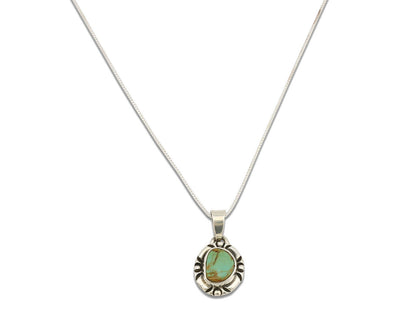 Navajo Necklace .925 Silver Kingman Turquoise Signed Gecko C.1980's
