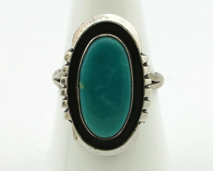 Navajo Ring .925 Silver Blue Turquoise Native American Artist Handmade C.80's