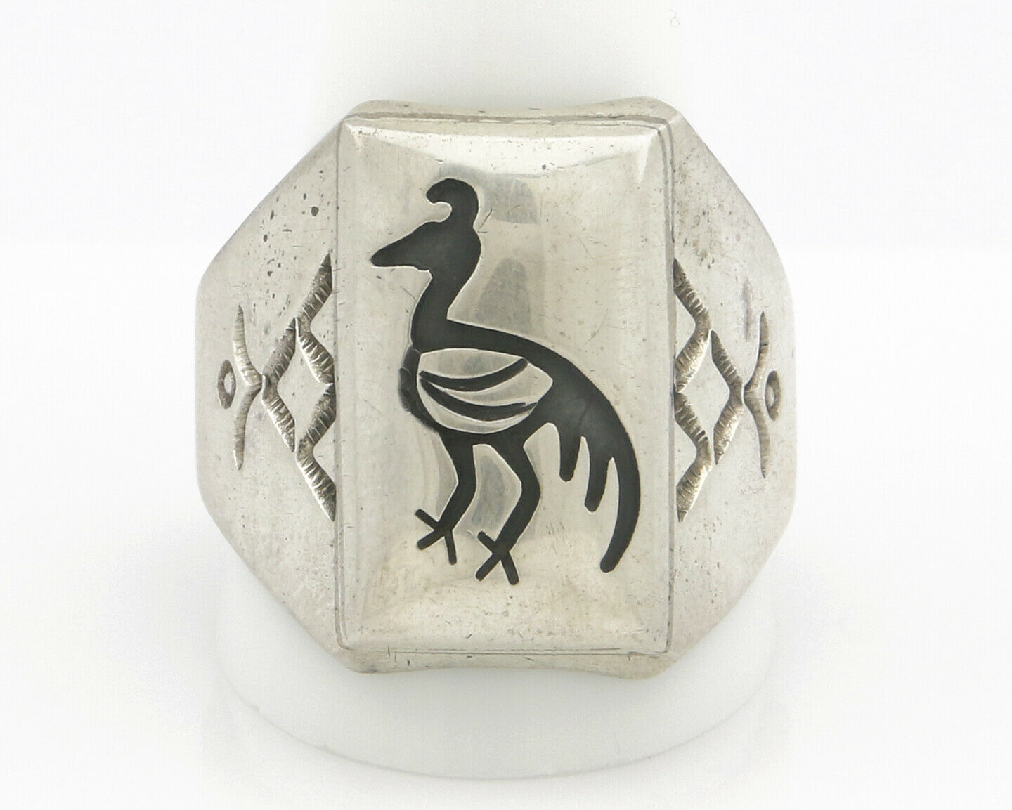 Navajo Road Runner Ring .925 Handmade Native American C.80's