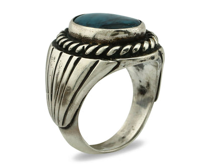 Navajo Ring .925 Silver Blue Turquoise Artist Signed C Montoya C.80's