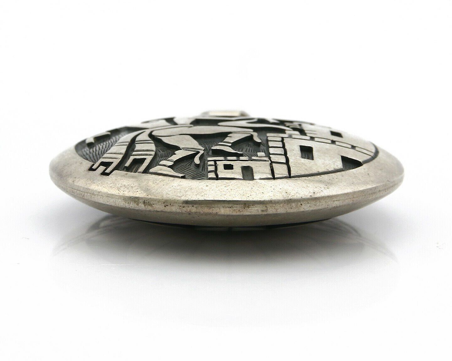 Navajo Spinner Pictograph Spinner Signed Artist TT .925 SOLID Silver Circa 80's