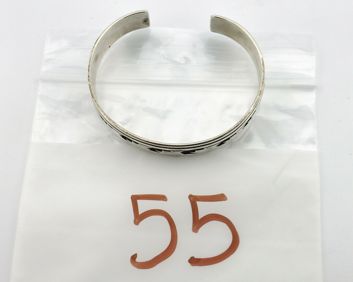 Navajo Bracelet .925 Silver Handmade Overlay Style Signed Tommy Billy Cuff C80s