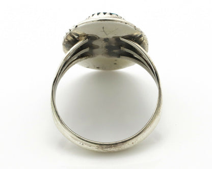 Navajo Ring .925 Silver Kingman Turquoise Native American Artist C.80's