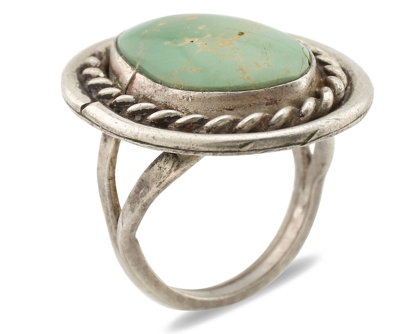 Navajo Ring .925 Silver Royston Turquoise Native American Artist C.1980's