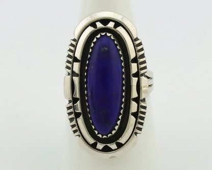 Navajo Ring 925 Silver Natural Lapis Lazuli Artist Signed William Denetdale C80s