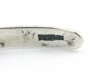 Navajo Bracelet .925 Silver Hand Stamped Arrow Head Artist I Montoya C.80's