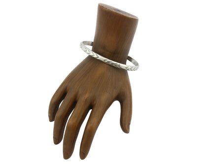 Navajo Bracelet .925 Silver Hand Stamped Arrow Head Artist I Montoya C.80's