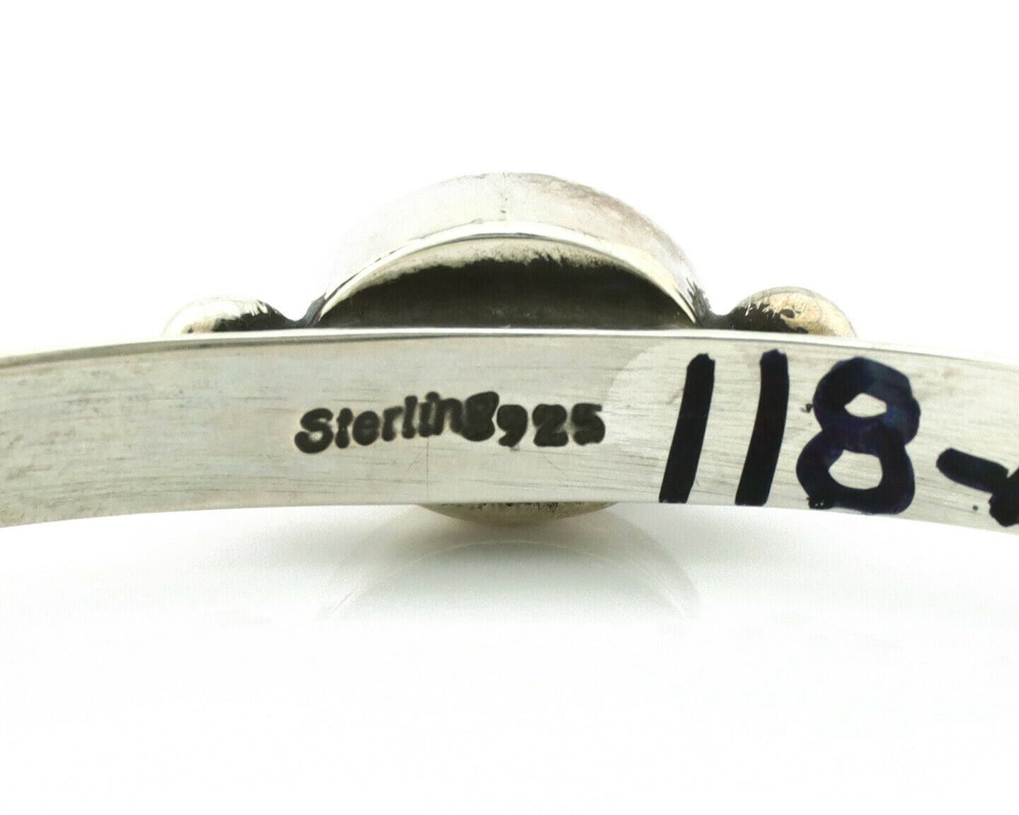 Navajo Bracelet .925 Silver Blue Turquoise Native American Artist C.80's