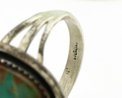 Navajo Ring .925 Silver Kingman Turquoise Native American Artist C.1980's