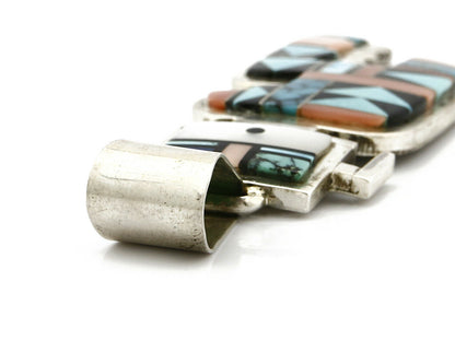 Navajo Turquoise Pendant .925 Silver Signed Ray Delgarito C.80's