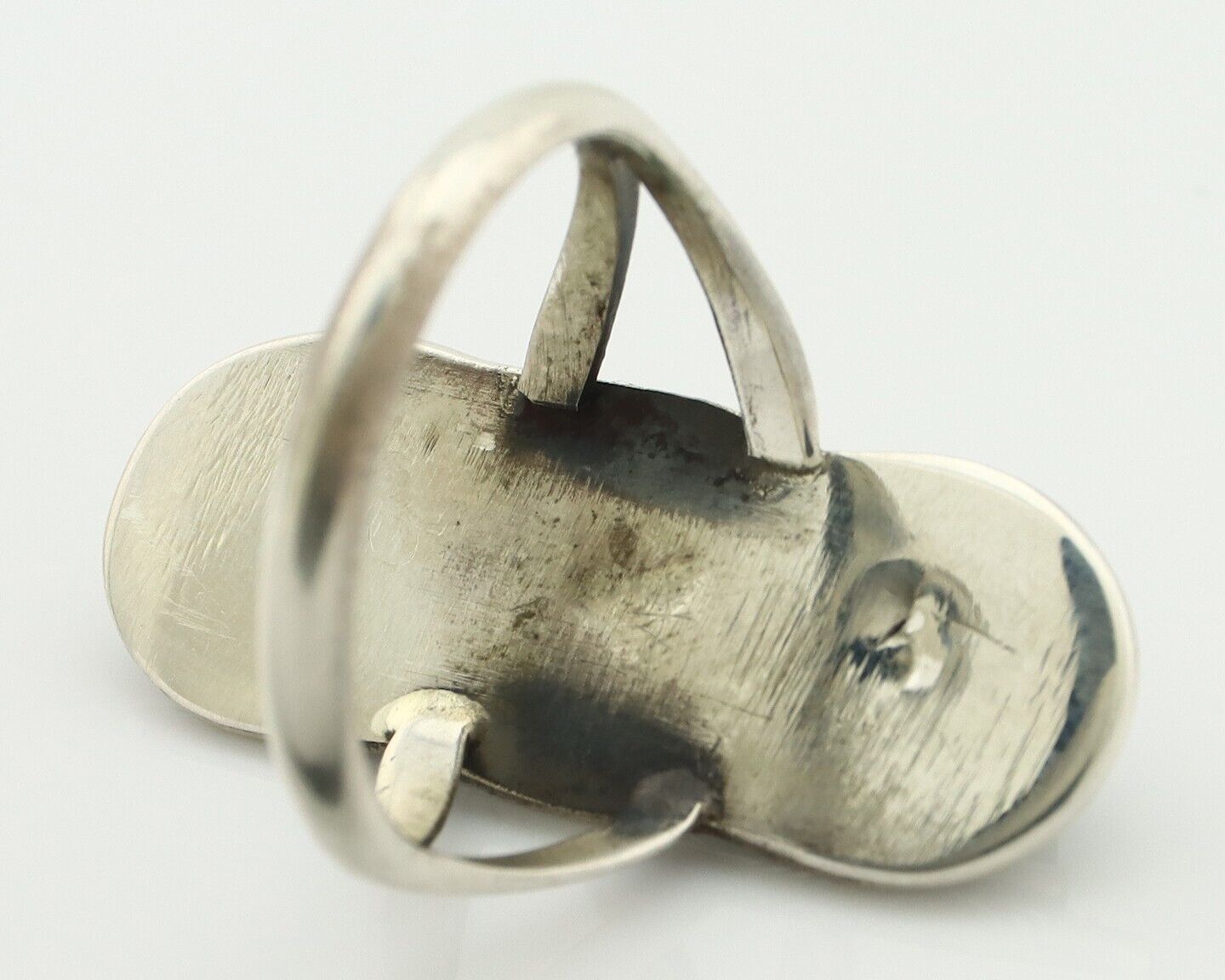 Navajo Ring .925 Silver Natural Blue Turquoise Native American Artist C.80's