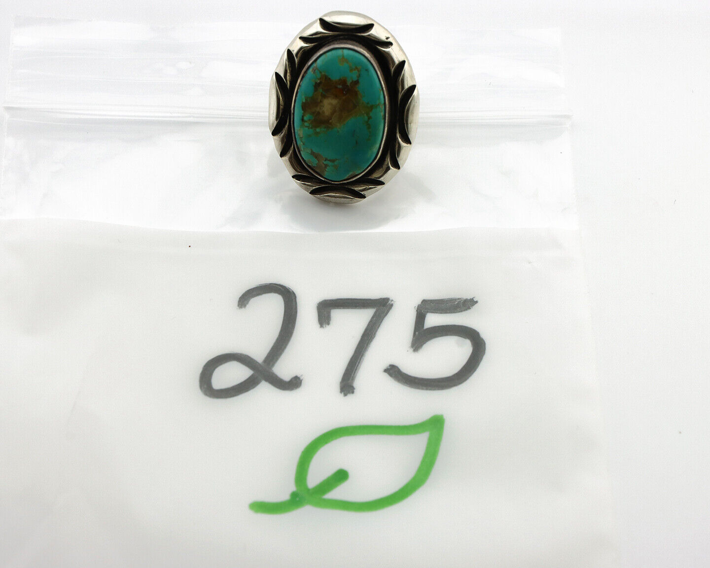 Navajo Ring 925 Silver Turquoise Mountain Artist Signed C Montoya C.80's