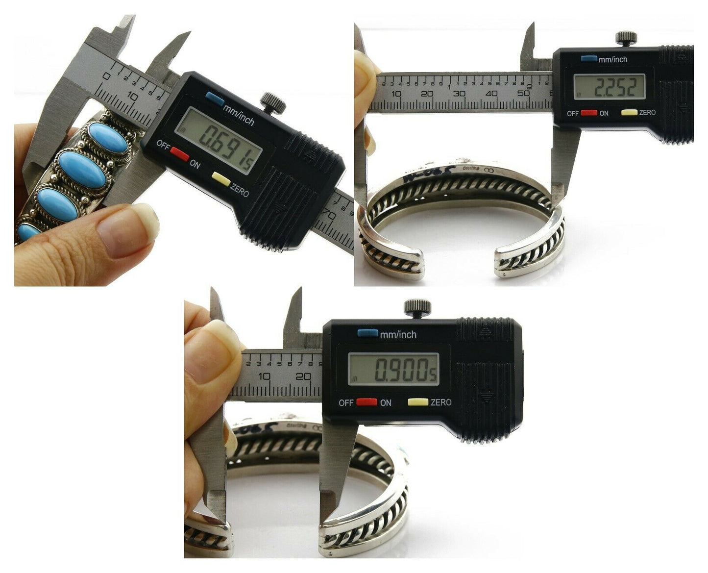 Bowlins Old Carter Trading Post Bracelet Turquoise Cuff .925 Silver