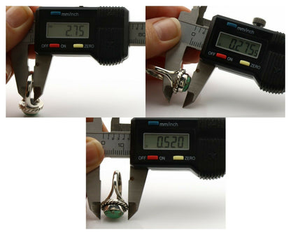 Navajo Ring .925 Silver Kingman Turquoise Artist Signed Gecko C.90's