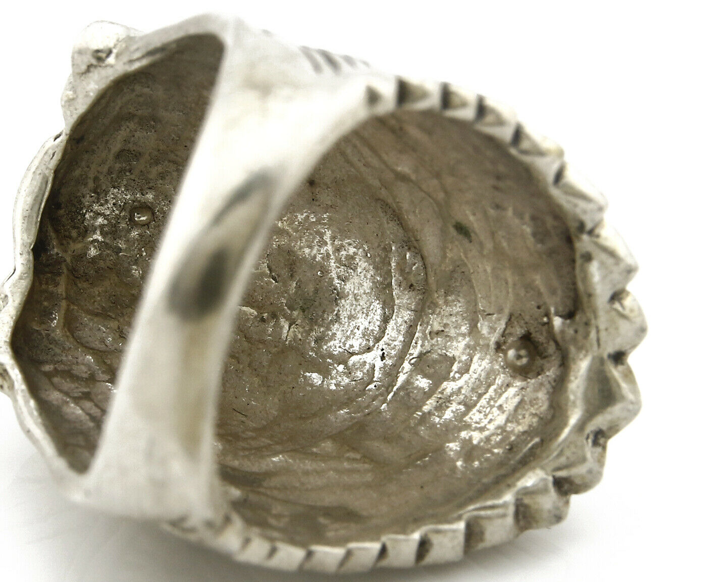 Navajo Indian War Chief Artist IT Ring .925 SOLID Sterling Silver C.80's Size 11