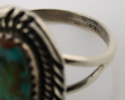 Navajo Ring .925 Silver Nevada Turquoise Native American Artist C.1980's