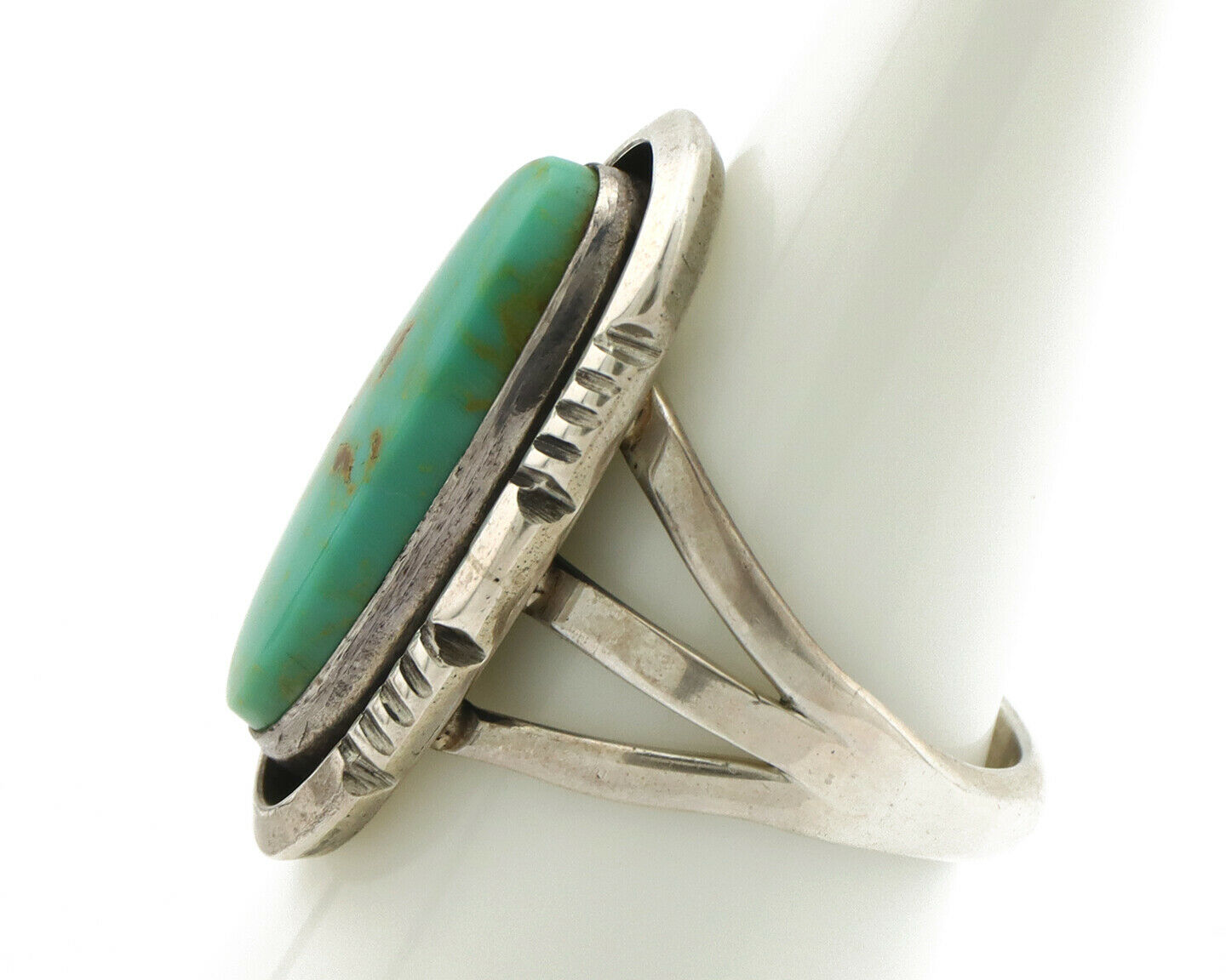 Navajo Ring .925 Silver Arizona Turquoise Native American Artist Handmade C.80's