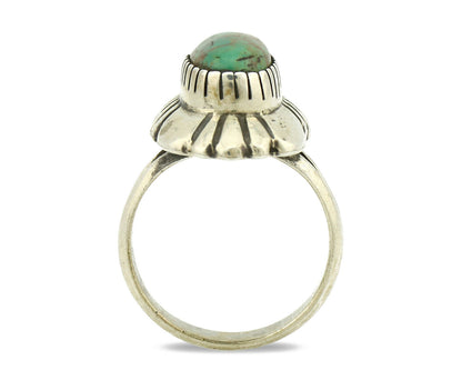 Navajo Ring .925 Silver Green Turquoise Artist Signed M Montoya C.80's