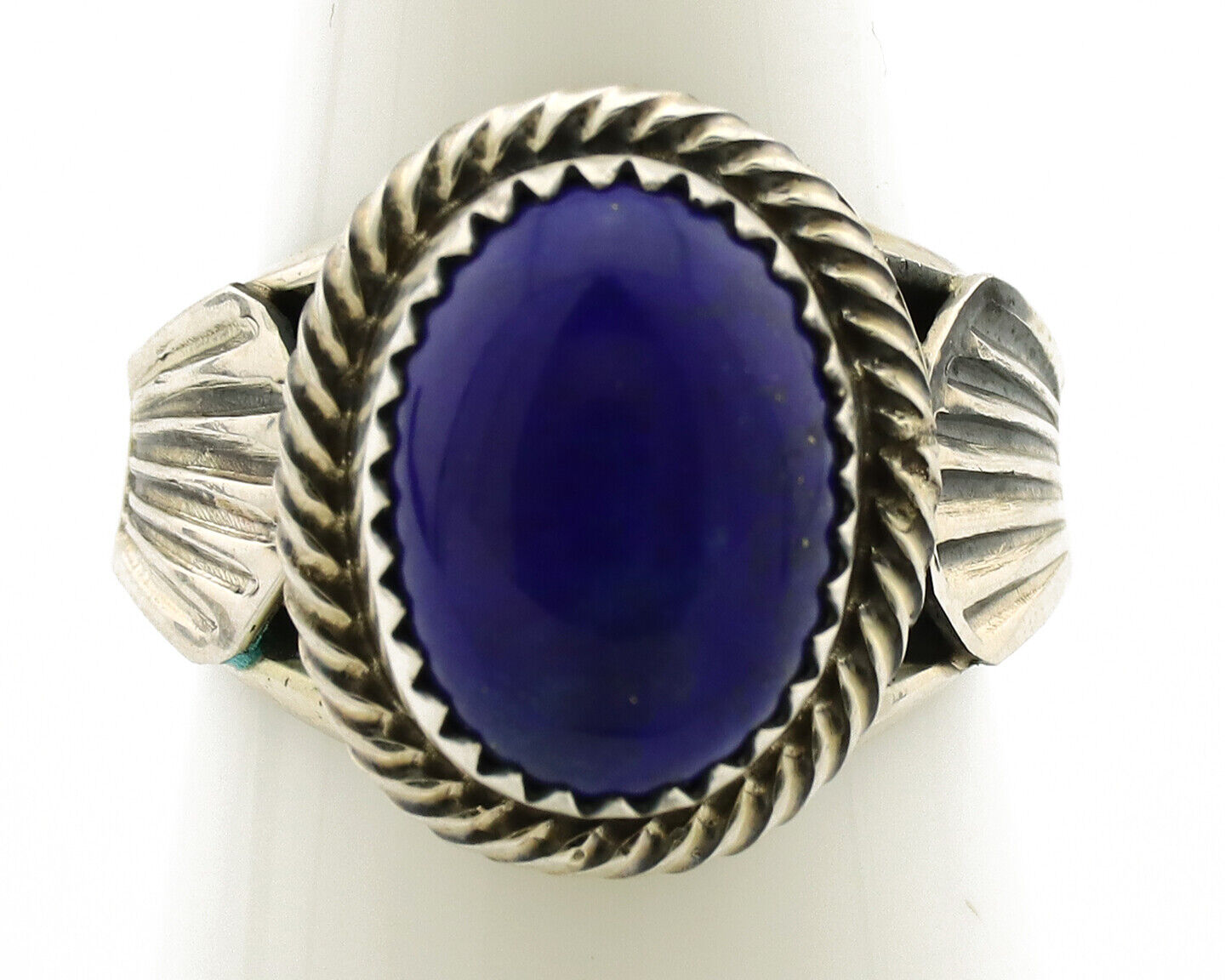 Navajo Ring 925 Silver Natural Handmade Natural Lapis Native American Artist C80