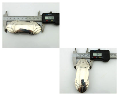 Navajo Hair Clip Barrette .925 Silver Hand Stamped Artist Signed C Montoya C80s