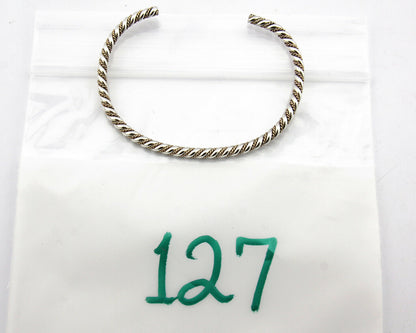 Navajo Bracelet .925 Silver Braided Twisted Artist Tahe C80's 3.0mm Wide