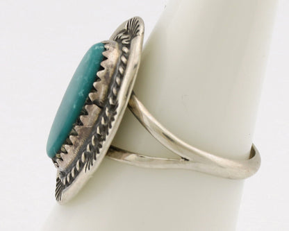 Navajo Ring .925 Silver Turquoise Mountain Native American Artist C.1980's