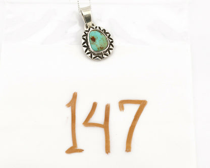 Navajo Necklace .925 Silver Kingman Turquoise Signed Gecko C.1980's