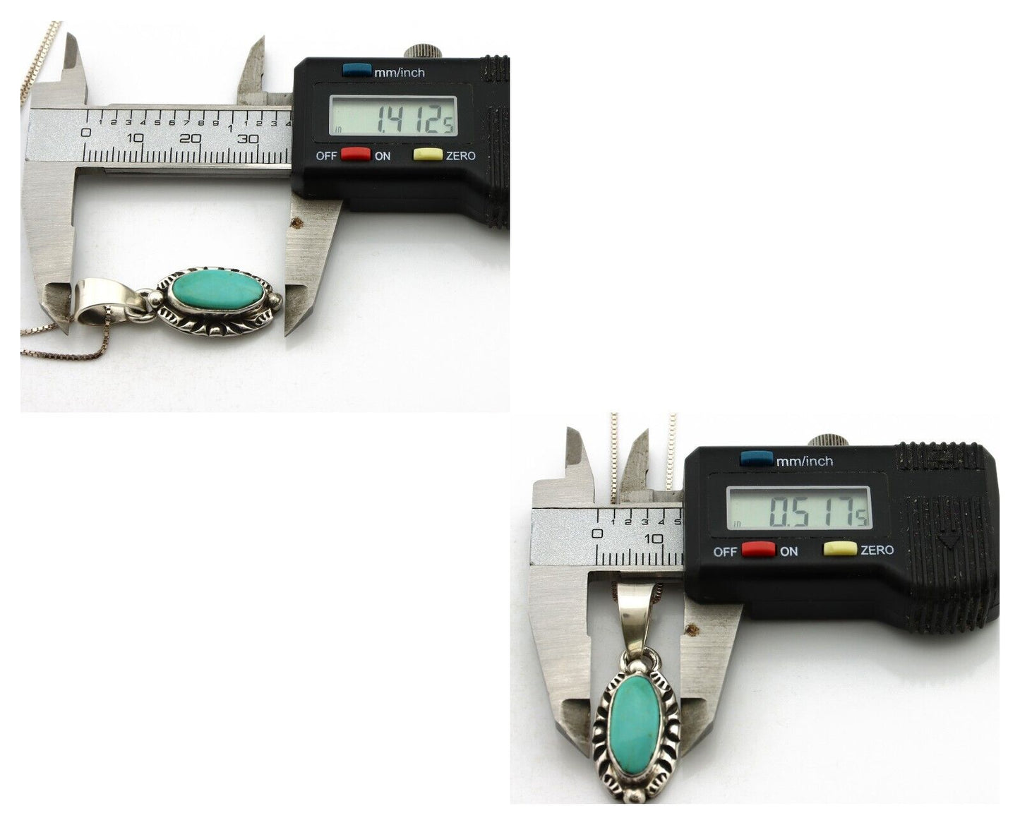 Navajo Necklace 925 Silver Kingman Turquoise Artist Signed Gecko C.80's