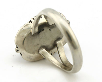 Navajo Ring .925 Silver Kingman Turquoise Handmade Native American Artist C.80's