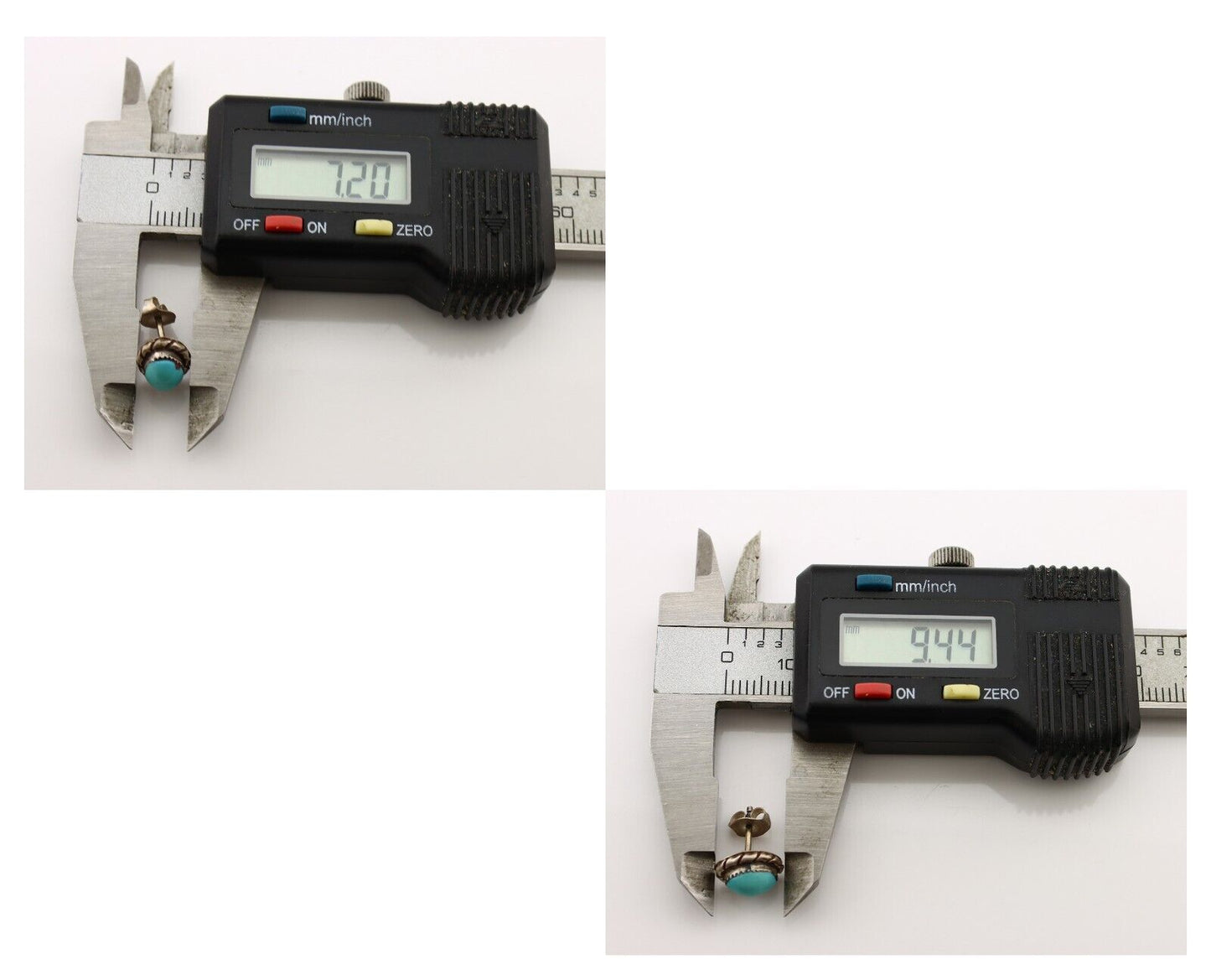 Zuni Earrings 925 Silver Sleeping Beauty Turquoise Native American Artist C.80's