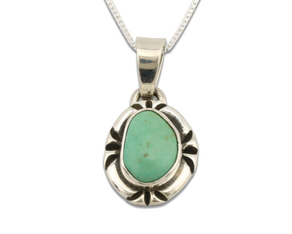 Navajo Necklace .925 Silver Kingman Turquoise Signed Gecko C.1980's