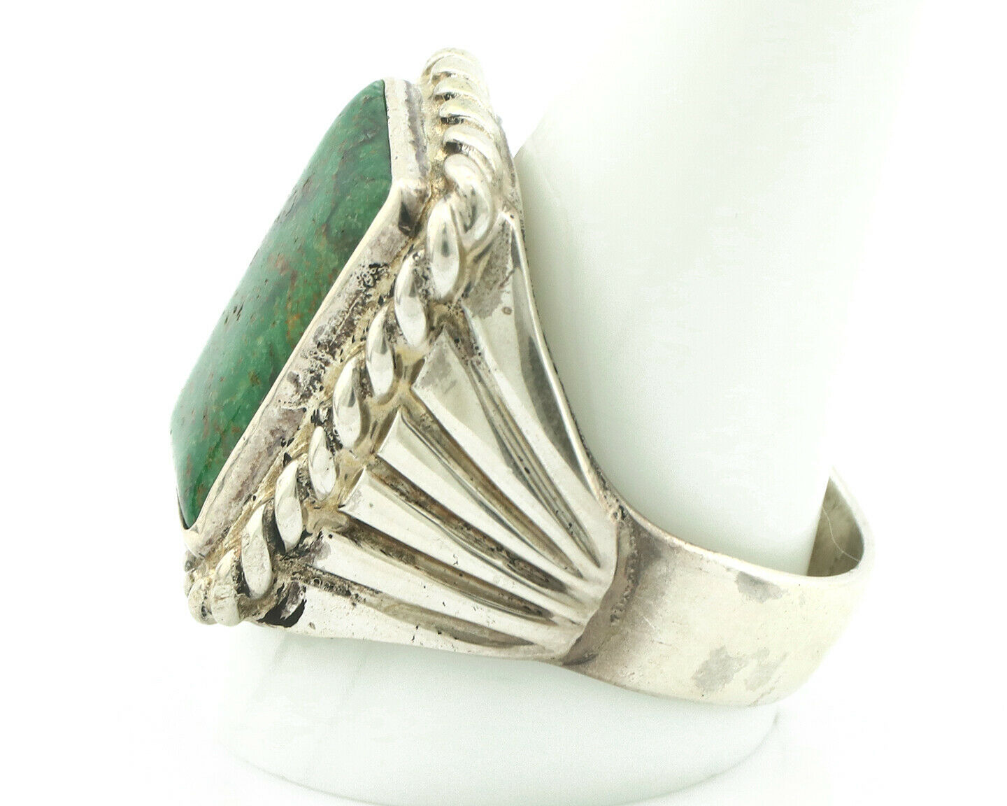 Navajo Ring .925 Silver Cripple Creek Turquoise Artist Signed Montoya C.80's