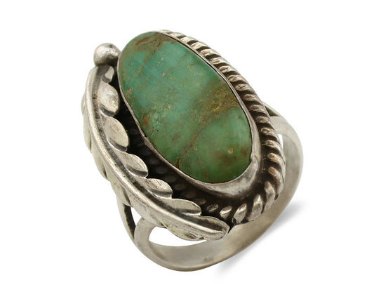 Navajo Ring .925 Silver Royston Turquoise Signed Apache Manufacturing C80s