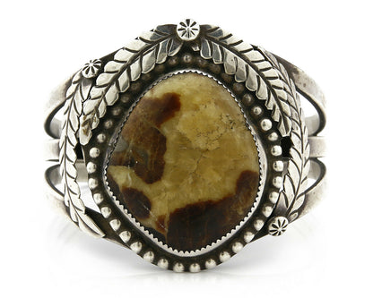 Navajo Bracelet .925 Silver Natural Agate Handmade Native C.80's