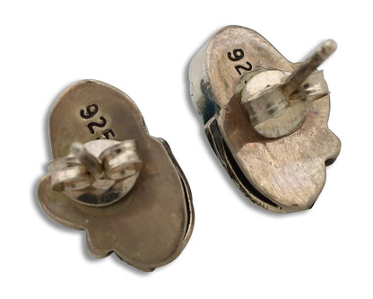 Navajo Earrings 925 Silver Natural Mined Turquoise Native American Artist C.80's