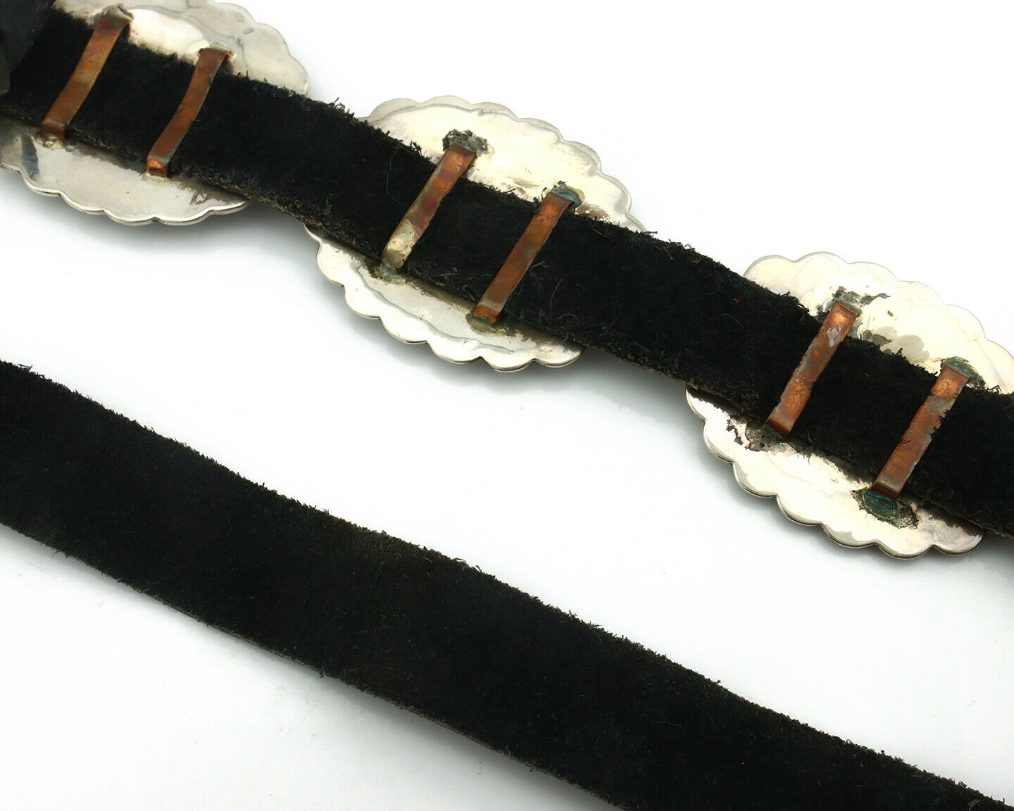 Navajo Concho Belt .925 Silver Hand Stamped Artist Michael Rogers C.80's