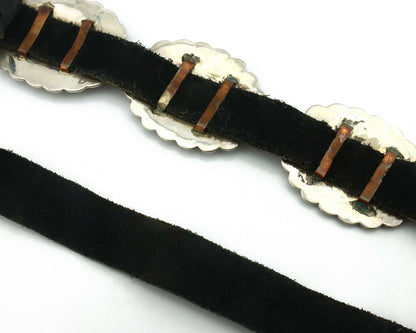 Navajo Concho Belt .925 Silver Hand Stamped Artist Michael Rogers C.80's