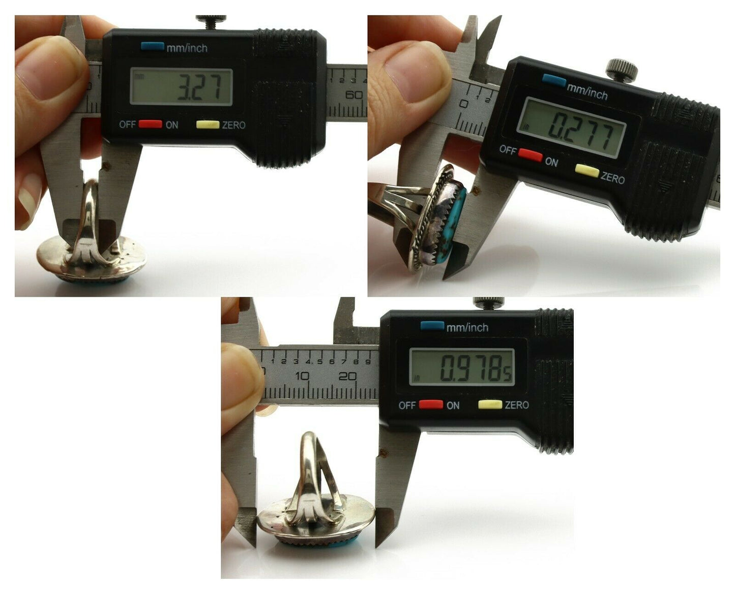 Navajo Ring .925 Silver Blue Native American Artist C.1980's