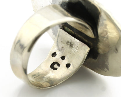 Men's Navajo Ring 925 Silver Blue Turquoise Artist Signed C Montoya C.80's