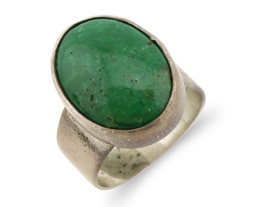 Navajo Handmade Ring .925 Silver Turquoise Artist Signed C. Montoya C.80's