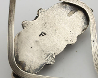 Women's Navajo Bracelet 925 Silver Natural Pink Mussel Native American Signed BB