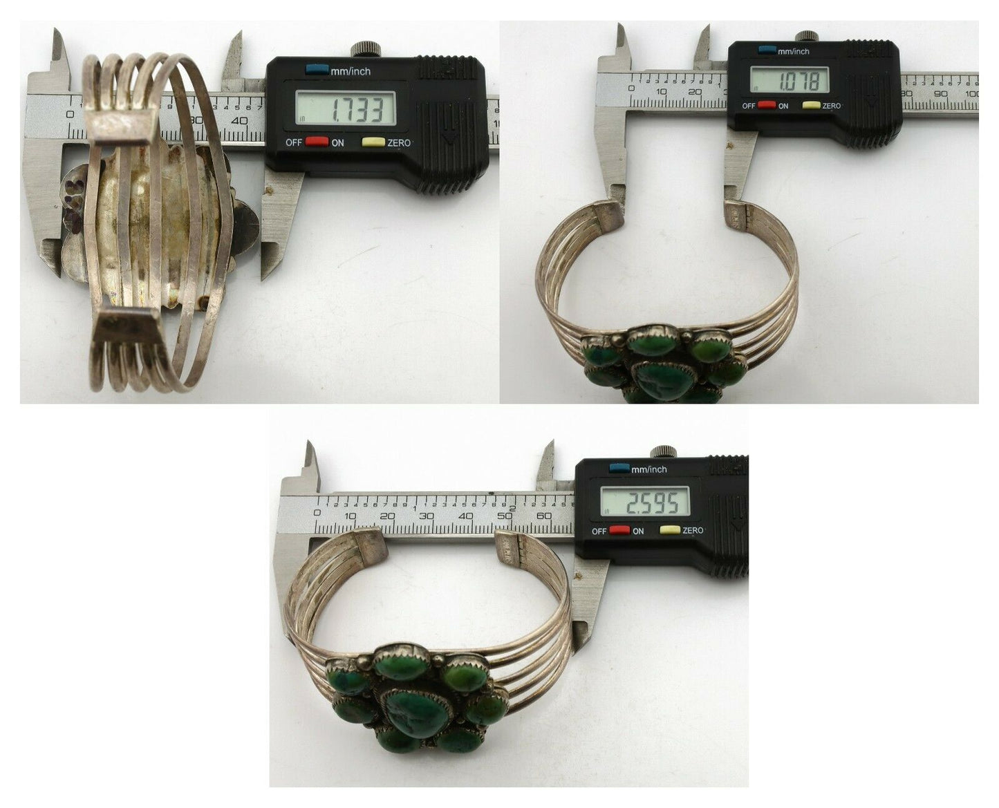 Navajo Bracelet .925 Silver Royston Turquoise Native American Artist C.80's