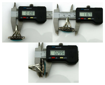 Navajo Ring .925 Silver Natural Blue Turquoise Artist Signed SC C.80's